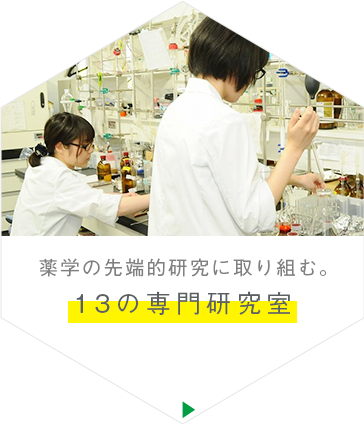 [薬学の先端的研究に取り組む。]13の専門研究室