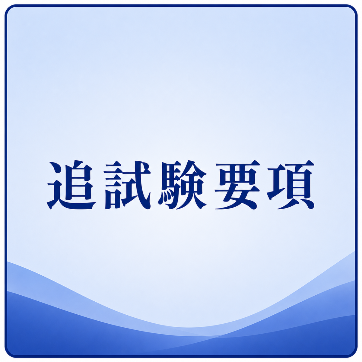 追試験要項
